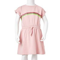 Produktbild för Barnklänning med dragsko ljus rosa 116