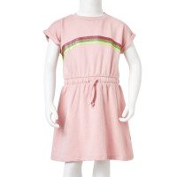 Produktbild för Barnklänning med dragsko ljus rosa 140