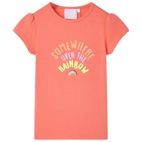 vidaXL T-shirt för barn korallröd 92