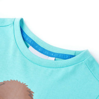 Produktbild för T-shirt med korta ärmar för barn aqua 140
