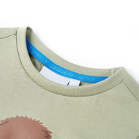 Produktbild för T-shirt med korta ärmar för barn ljus khaki 92