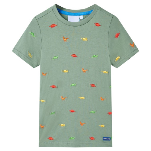 vidaXL T-shirt med korta ärmar för barn khaki 92