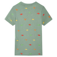 Produktbild för T-shirt med korta ärmar för barn khaki 92