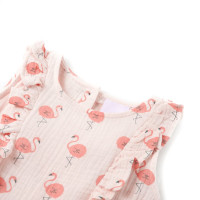 Produktbild för Barnklänning med volanger mjuk rosa 116