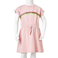 Produktbild för Barnklänning med dragsko ljus rosa 104