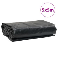 Produktbild för Presenning svart 5x5 m 650 g/m²