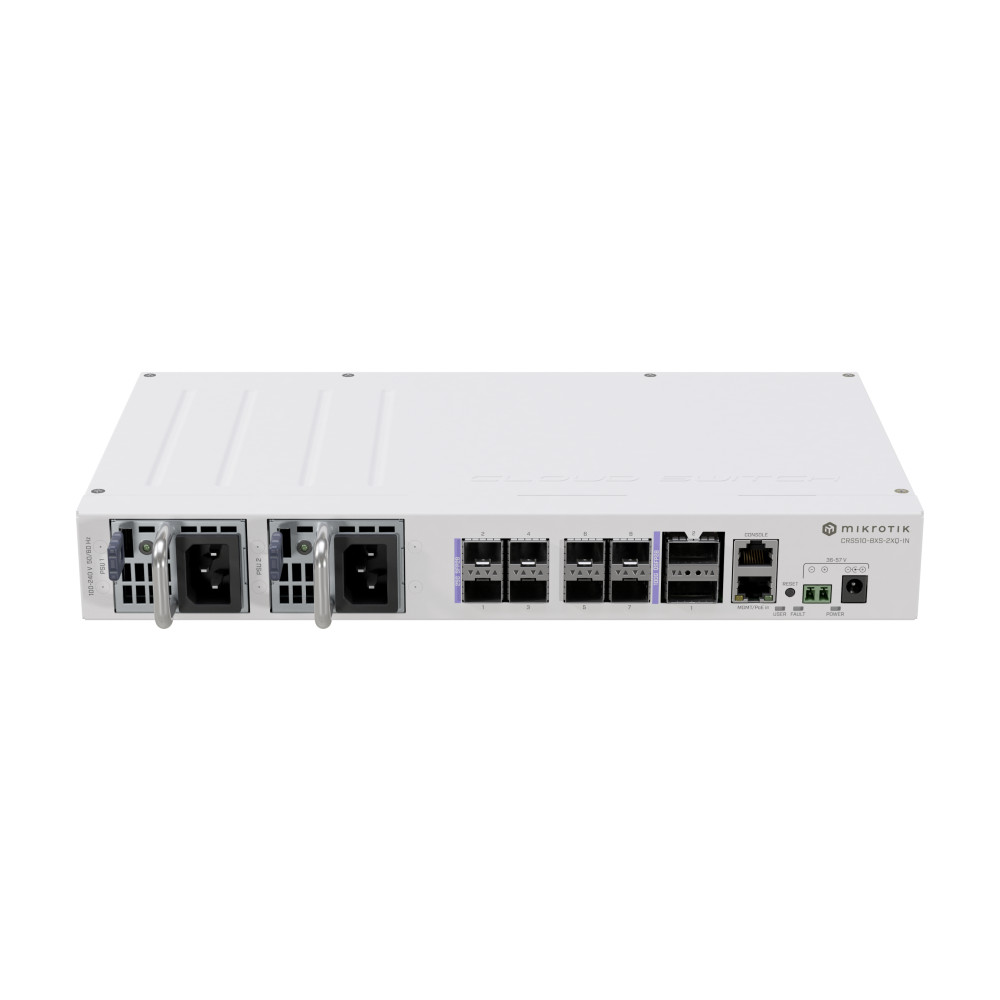 Produktbild för Mikrotik CRS510-8XS-2XQ-IN nätverksswitchar L3 Fast Ethernet (10/100) Strömförsörjning via Ethernet (PoE) stöd Vit