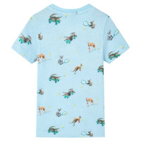 Produktbild för T-shirt för barn ljusblå melange 104
