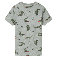 Produktbild för T-shirt för barn khaki melange 116