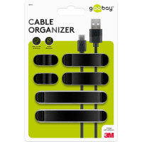 Produktbild för Goobay 70684 kabelsamlare Skrivbord/vägg Kabelklämma Svart 6 styck