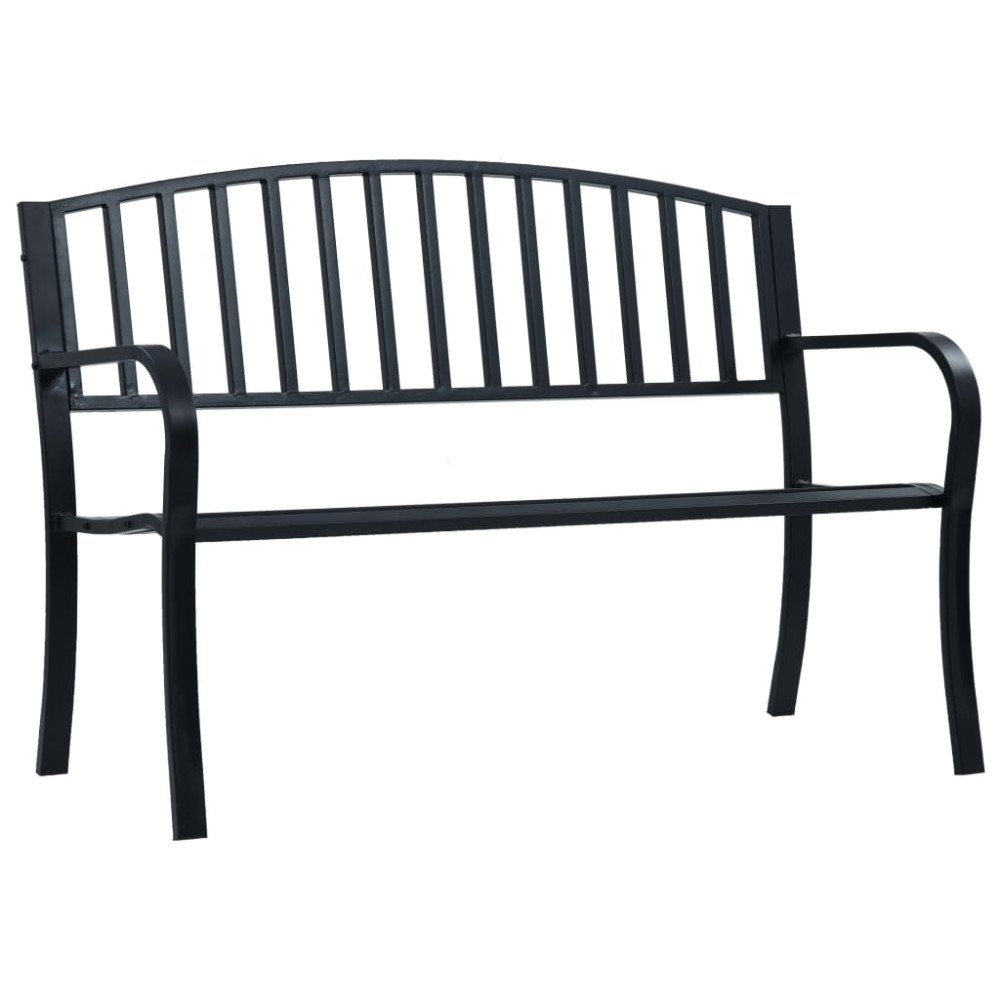 Produktbild för Trädgårdsbänk svart 120 cm stål
