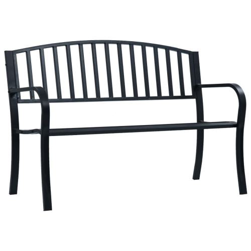 vidaXL Trädgårdsbänk svart 120 cm stål