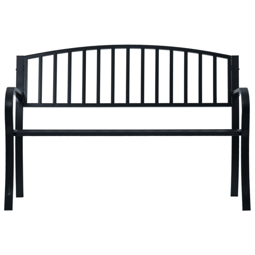 Produktbild för Trädgårdsbänk svart 120 cm stål