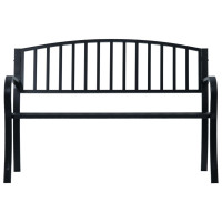 Produktbild för Trädgårdsbänk svart 120 cm stål