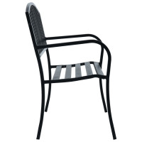 Produktbild för Trädgårdsbänk svart 120 cm stål