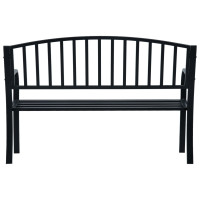 Produktbild för Trädgårdsbänk svart 120 cm stål