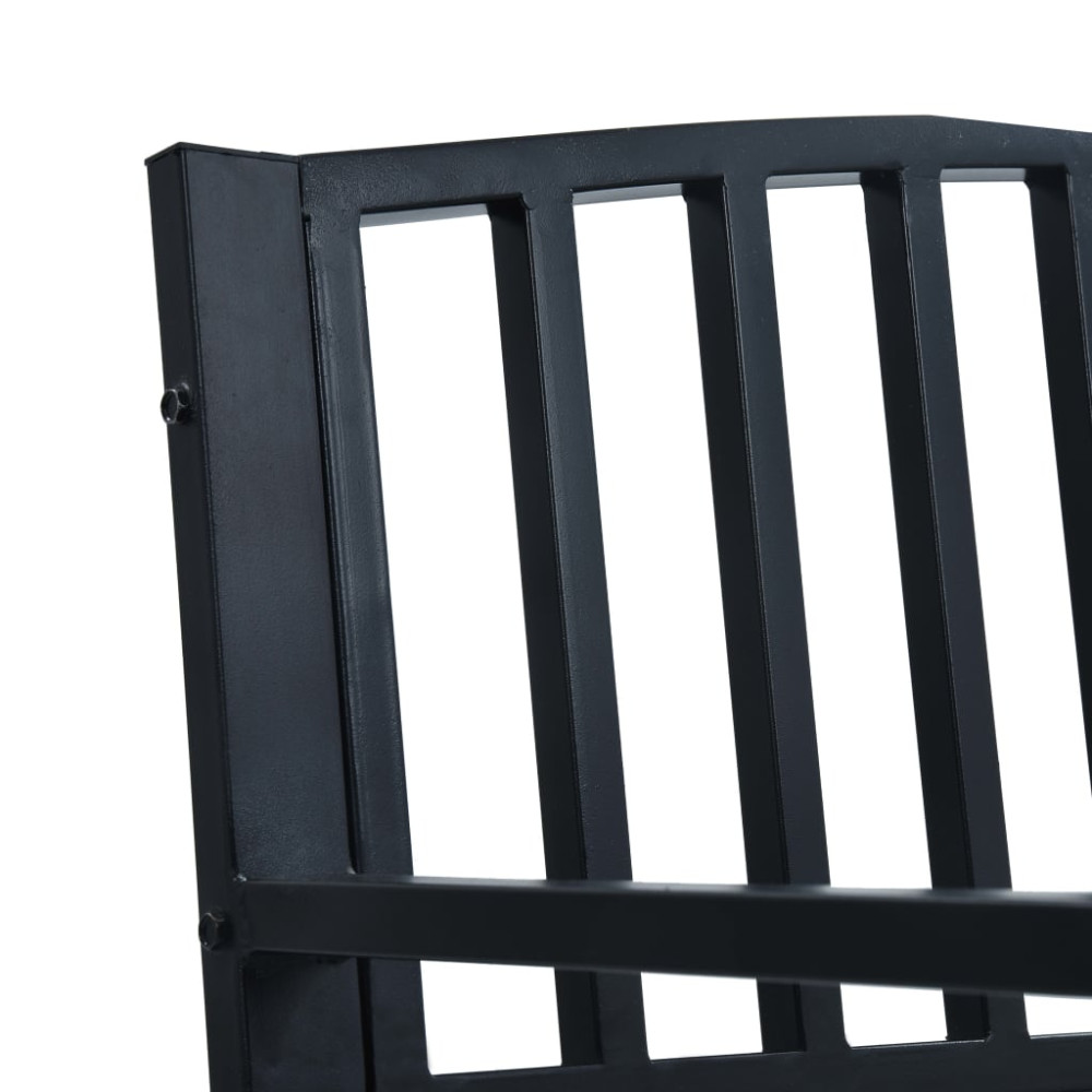 Produktbild för Trädgårdsbänk svart 120 cm stål