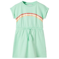 Produktbild för Barnklänning med dragsko klargrön 140