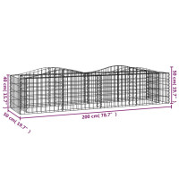 Produktbild för Gabion bågformad 200x50x50 cm galvaniserat järn