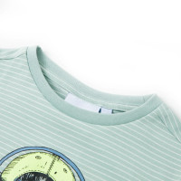 Produktbild för T-shirt för barn med ränder ljus mintgrön 92