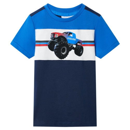 vidaXL T-shirt för barn blå och marinblå 92