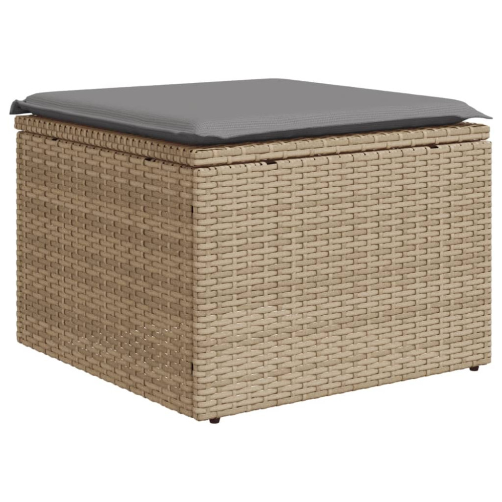 Produktbild för Soffgrupp för trädgården med dynor 6 delar beige konstrotting
