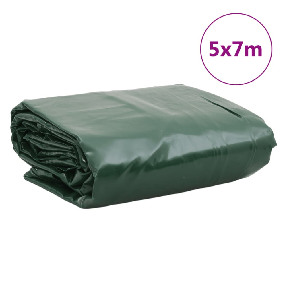 Produktbild för Presenning grön 5x7 m 650 g/m²