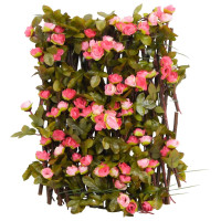 Produktbild för Konstväxt murgröna spaljé expanderbar 5 st mörk rosa 180x20 cm