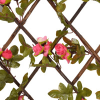 Produktbild för Konstväxt murgröna spaljé expanderbar 5 st mörk rosa 180x20 cm
