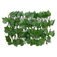 Produktbild för Konstväxt druvblad spaljé expanderbar grön 180x20 cm
