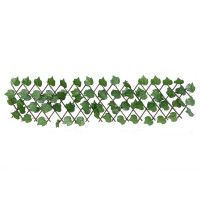 Produktbild för Konstväxt druvblad spaljé expanderbar grön 180x20 cm