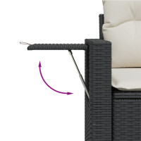 Produktbild för Loungegrupp för trädgården med dynor 5 delar svart konstrotting