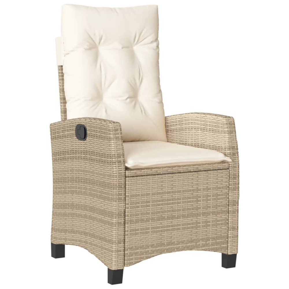 Produktbild för Soffgrupp för trädgården med dynor 4 delar beige konstrotting