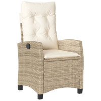 Produktbild för Soffgrupp för trädgården med dynor 4 delar beige konstrotting