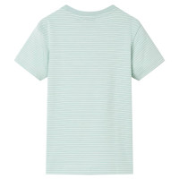 Produktbild för T-shirt för barn med ränder ljus mintgrön 140