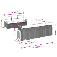 Miniatyr av produktbild för Loungegrupp för trädgården med dynor 8 delar grå konstrotting