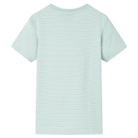 Produktbild för T-shirt för barn med ränder ljus mintgrön 104