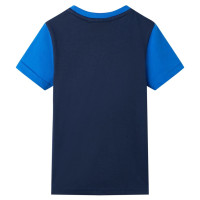 Produktbild för T-shirt för barn blå och marinblå 104