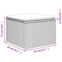 Produktbild för Trädgårdssoffset med dynor 4 delar konstrotting grå