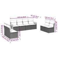Miniatyr av produktbild för Loungegrupp för trädgården med dynor 8 delar grå konstrotting