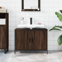 Produktbild för Tvättställsskåp brun ek 80x30x60 cm konstruerat trä