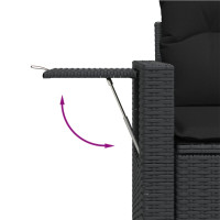 Produktbild för Loungegrupp för trädgården med dynor 5 delar svart konstrotting