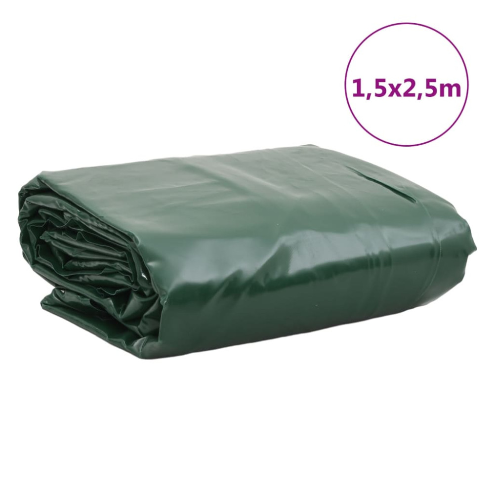 Produktbild för Presenning grön 1,5x2,5 m 650 g/m²