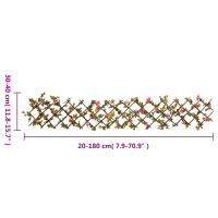 Produktbild för Konstväxt murgröna spaljé expanderbar mörk rosa 180x20 cm