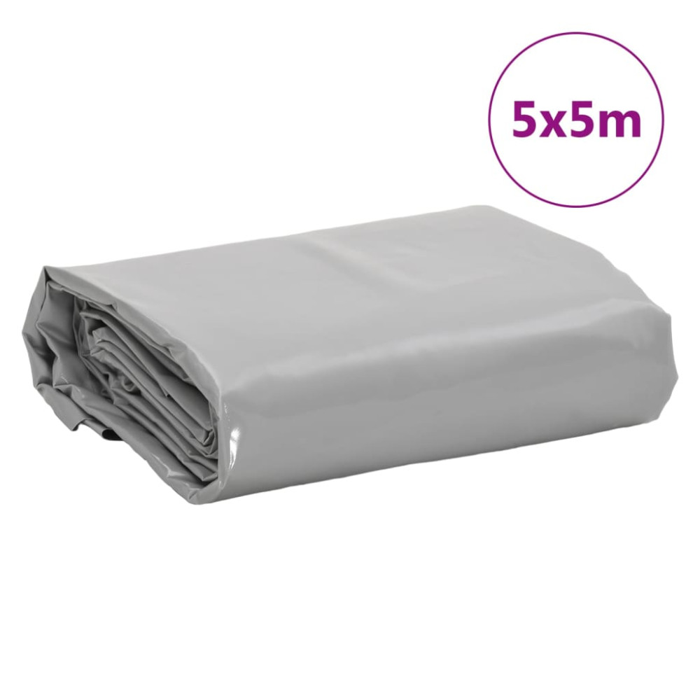 Produktbild för Presenning grå 5x5 m 650 g/m²