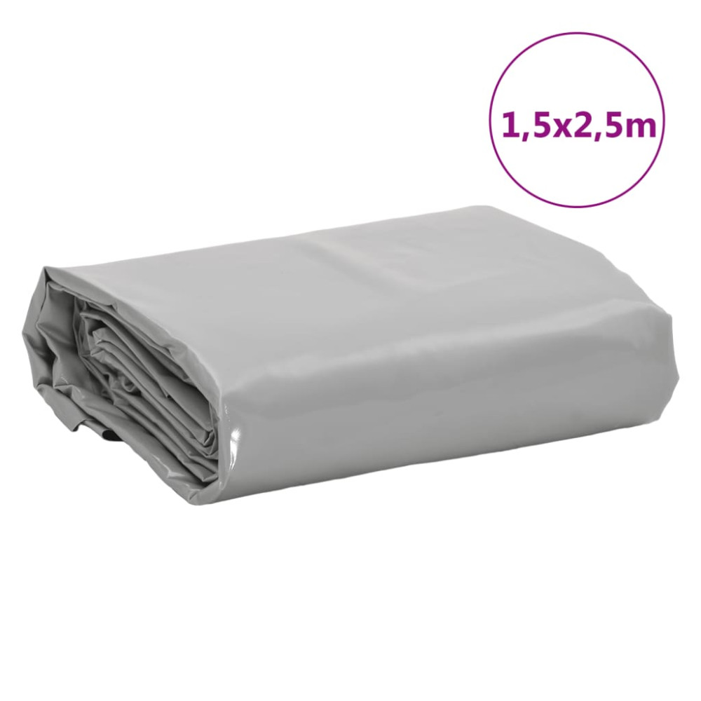 Produktbild för Presenning grå 1,5x2,5 m 650 g/m²