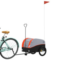 Miniatyr av produktbild för Cykelvagn svart och orange 30 kg järn