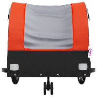 Miniatyr av produktbild för Cykelvagn svart och orange 30 kg järn