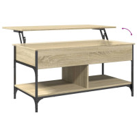 Produktbild för Soffbord sonoma-ek 100x50x50 cm konstruerat trä och metall