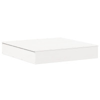 Produktbild för Sandlåda med Lock vit 111x111x19,5 cm massiv furu